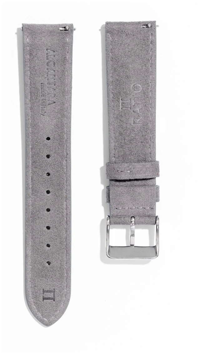 Alt view image 2 of 3 - Ratio Alcantara Steel Grey RS-LS-I134003-SGR 20x18 Watch Strap