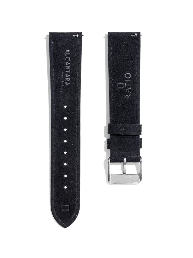 Alt view image 2 of 3 - Ratio Alcantara Black RS-LS-I134001-BLK 20x18 Watch Strap