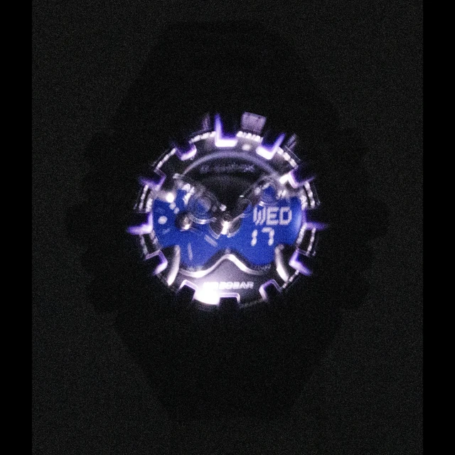 Alt view image 3 of 7 - Casio G-Shock Analog Digital Resin Strap Black Dial Quartz GA-V01CMG-6A 200M Men's Watch