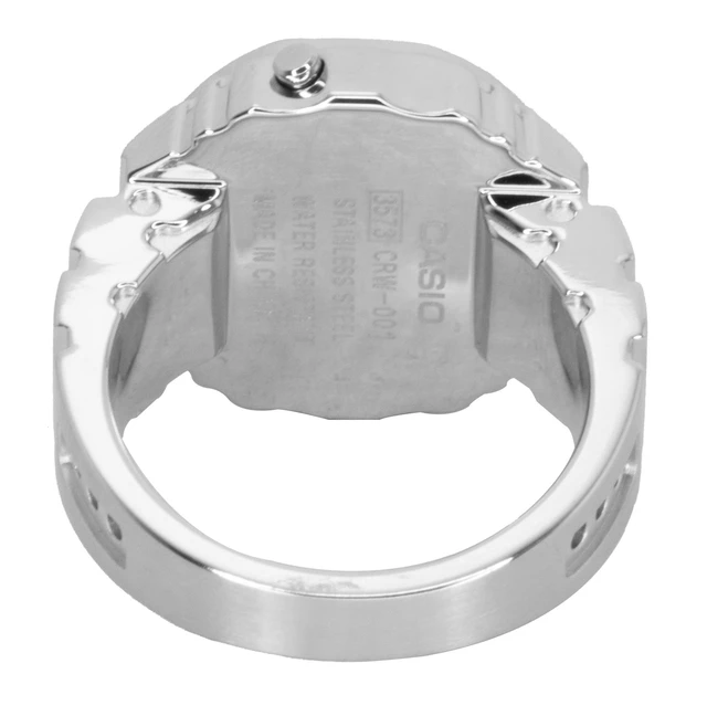 Alt view image 4 of 5 - Casio Digital 50th Anniversary Stainless Steel Quartz CRW-001-1 Unisex Ring Watch