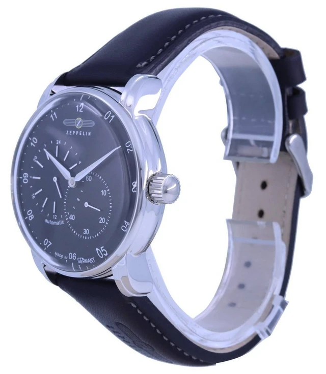 Alt view image 2 of 3 - Zeppelin New Captain's Line Leather Strap Automatic 8662-2 86622 Men's Watch
