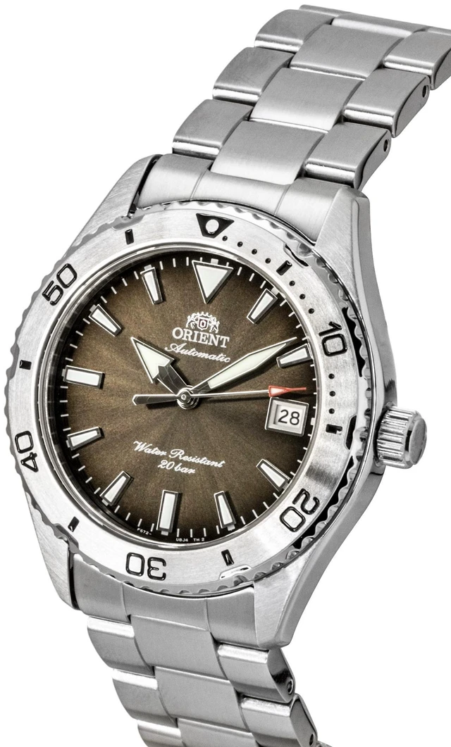 Alt view image 3 of 7 - Orient Mako Sport Stainless Steel Brown Dial Automatic Diver's RA-AC0Q15Y 200M Men's Watch