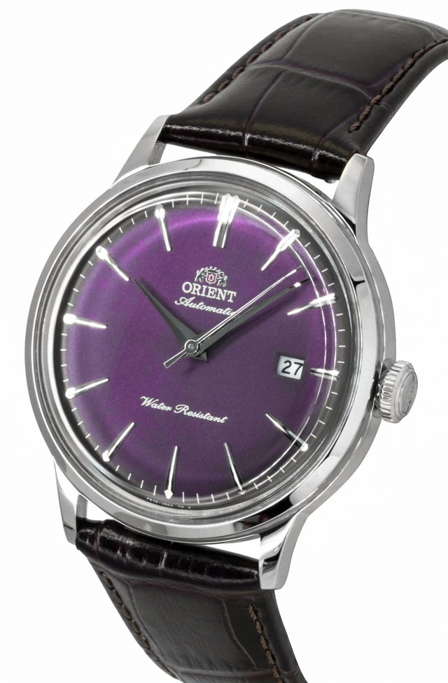 Alt view image 2 of 6 - Orient Classic Bambino Leather Strap Purple Dial Automatic RA-AC0032V Men's Watch