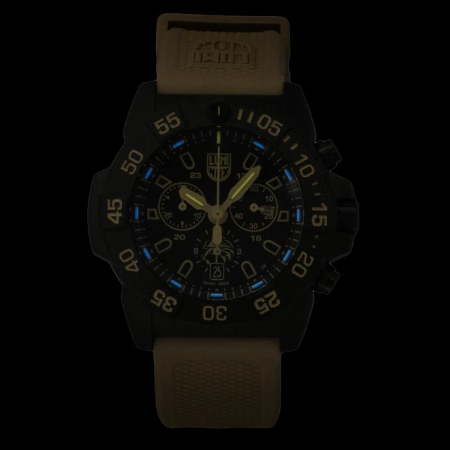Alt view image 2 of 7 - Luminox Navy Seal Chronograph Rubber Strap Black Dial Quartz Diver's XS.3590.NSF.2 200M Men's Watch