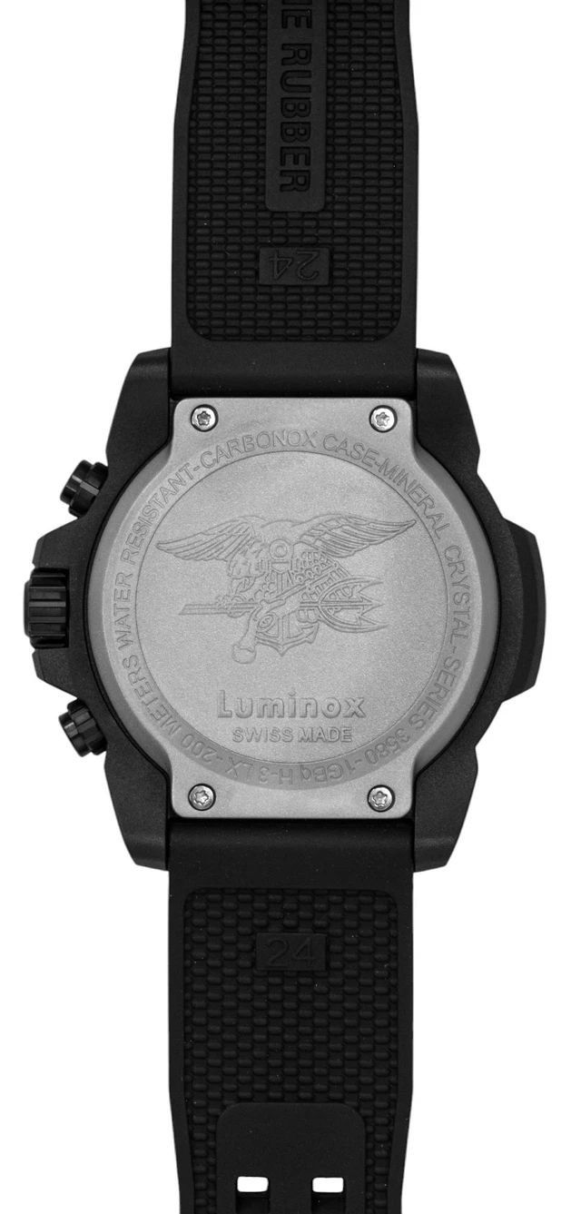 Alt view image 4 of 7 - Luminox Navy Seal Chronograph Rubber Strap Black Dial Quartz Diver's XS.3587 200M Men's Watch