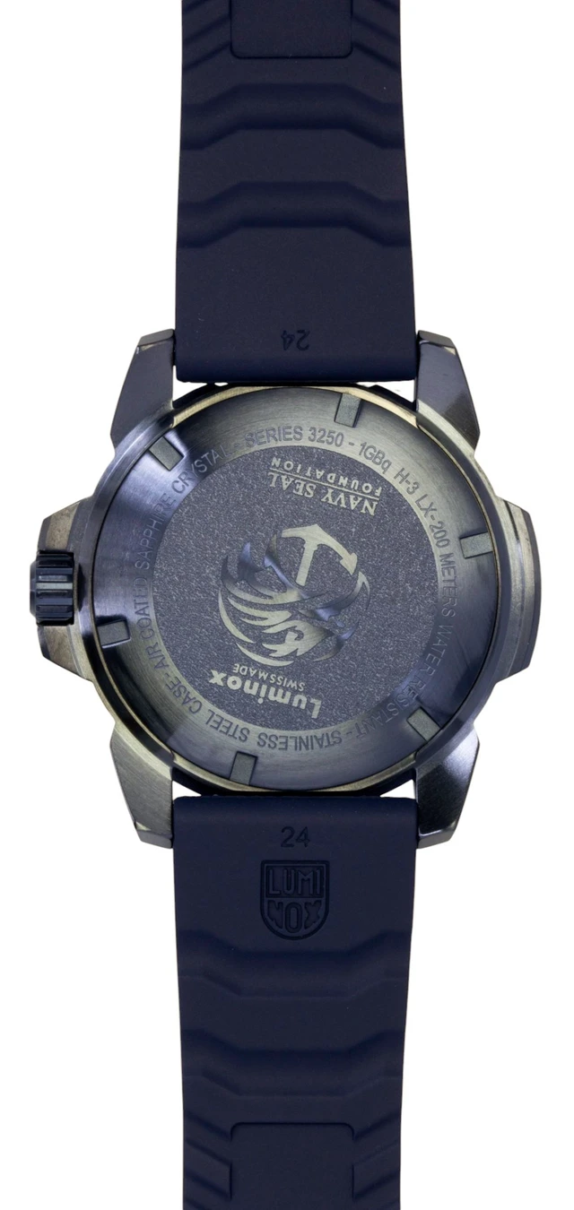 Alt view image 4 of 7 - Luminox Navy Seal Rubber Strap Blue Dial Quartz Diver's XS.3253.CB.NSF.2 200M Men's Watch