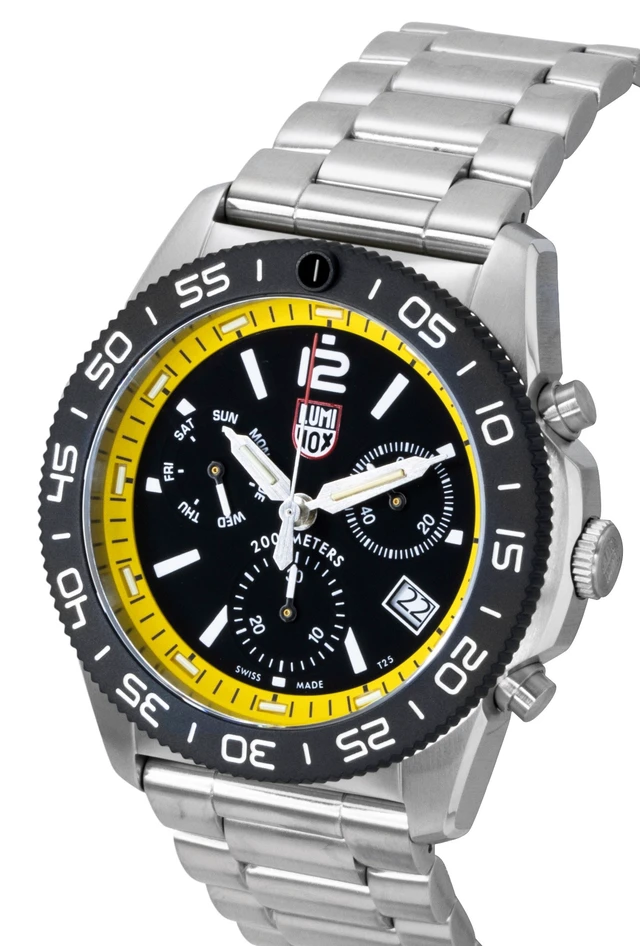 Alt view image 3 of 7 - Luminox Pacific Diver Chronograph Stainless Steel Black Dial Quartz Diver's XS.3145.M 200M Men's Watch