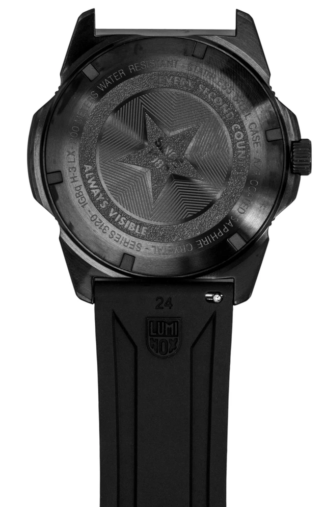 Alt view image 4 of 7 - Luminox Pacific Diver Rubber Strap Green Dial Quartz Diver's XS.3137.B 200M Men's Watch