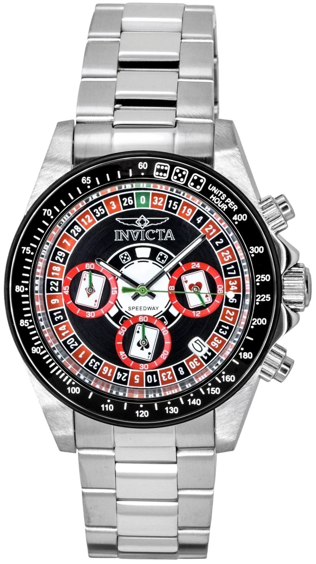 Main image of Invicta Speedway Roulette Casino Chronograph GMT Stainless Steel Black Dial Quartz 44643 200M Men's Watch