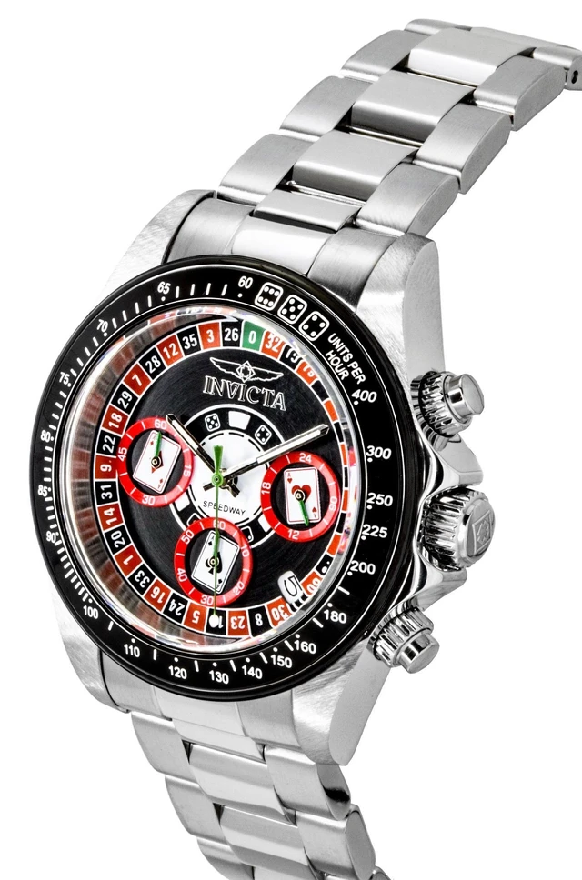 Alt view image 3 of 7 - Invicta Speedway Roulette Casino Chronograph GMT Stainless Steel Black Dial Quartz 44643 200M Men's Watch