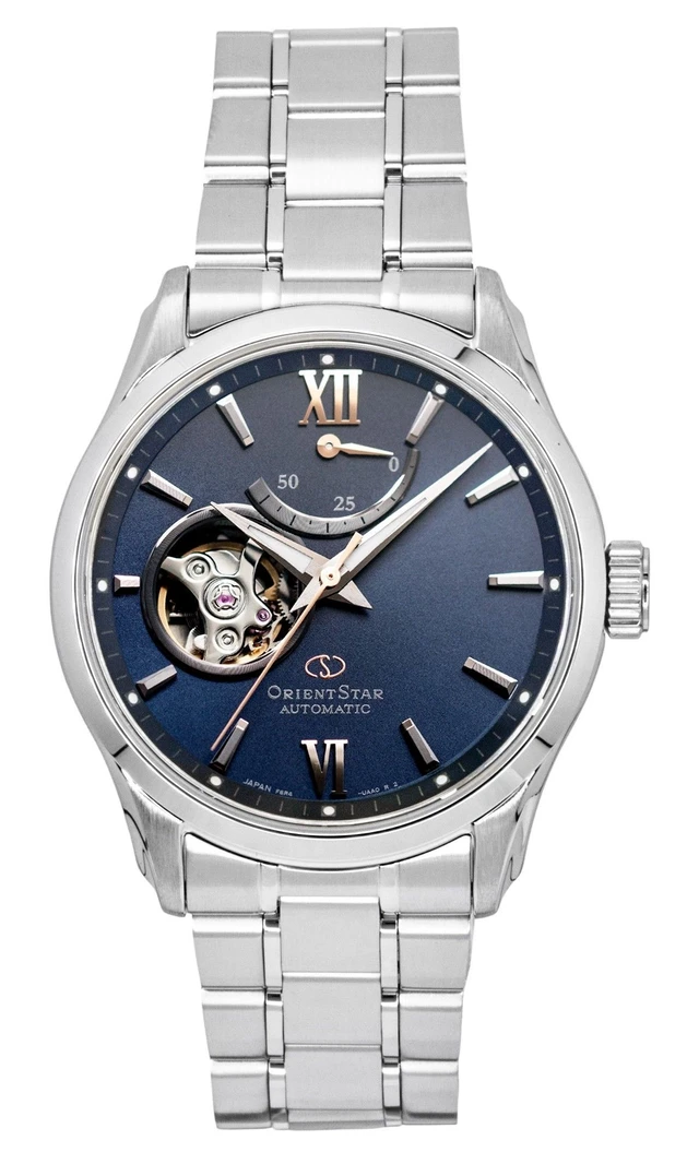 Main image of Orient Star Contemporary Limited Edition Stainless Steel Blue Grey Open Heart Dial Automatic RE-AT0021L 100M Men's Watch