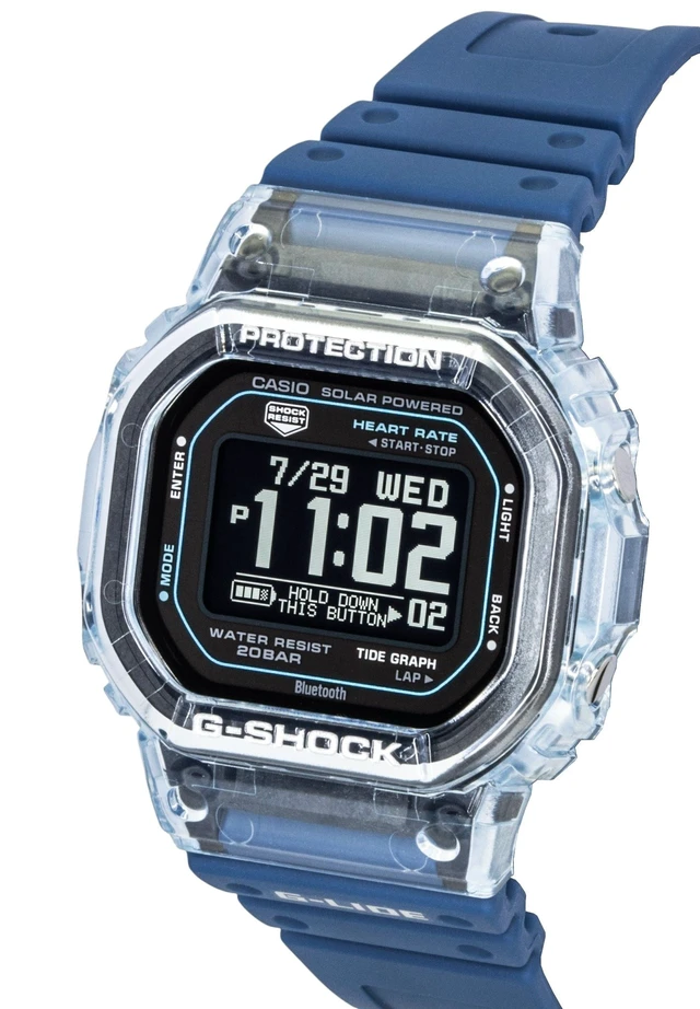 Alt view image 3 of 7 - Casio G-Shock G-Lide Smartphone Link Digital Bio-Based Resin Strap Solar GBX-H5600-2 200M Men's Watch