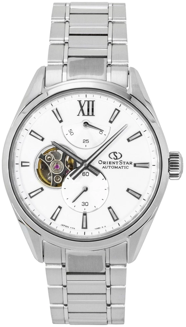 Main image of Orient Star Contemporary M34 F7 Stainless Steel Semi Skeleton White Dial Automatic RE-BY0011S Men's Watch