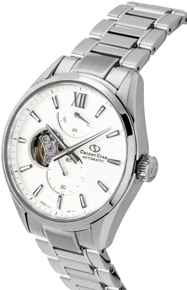 Alt view image 2 of 6 - Orient Star Contemporary M34 F7 Stainless Steel Semi Skeleton White Dial Automatic RE-BY0011S Men's Watch