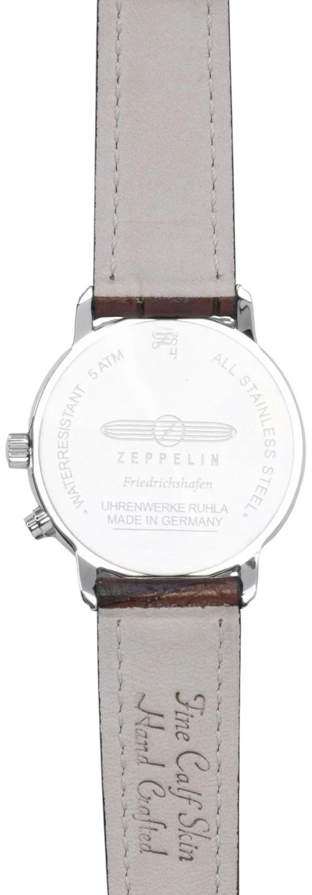 Alt view image 3 of 3 - Zeppelin Friedrichshafen Moon Phase Leather Strap White Dial Quartz 85371 Women's Watch