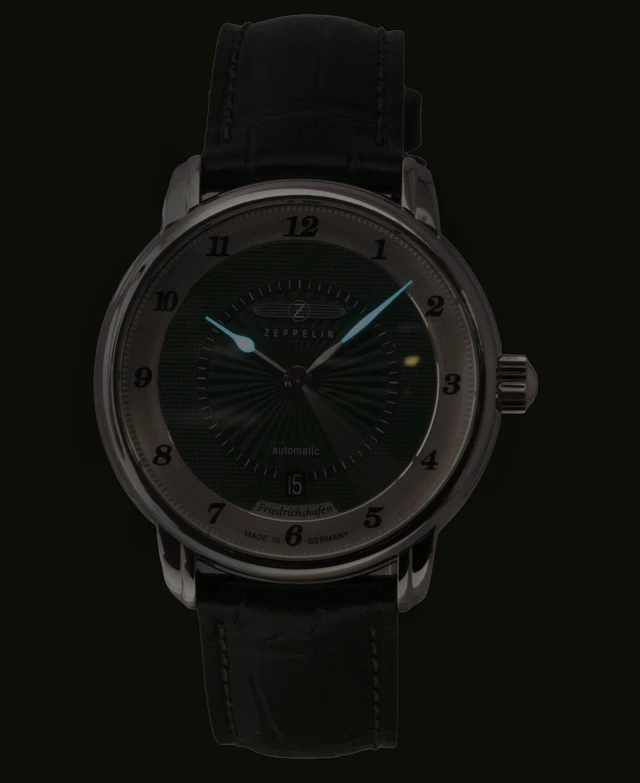 Alt view image 2 of 4 - Zeppelin Friedrichshafen Leather Strap Green Dial Automatic 85562 Men's Watch