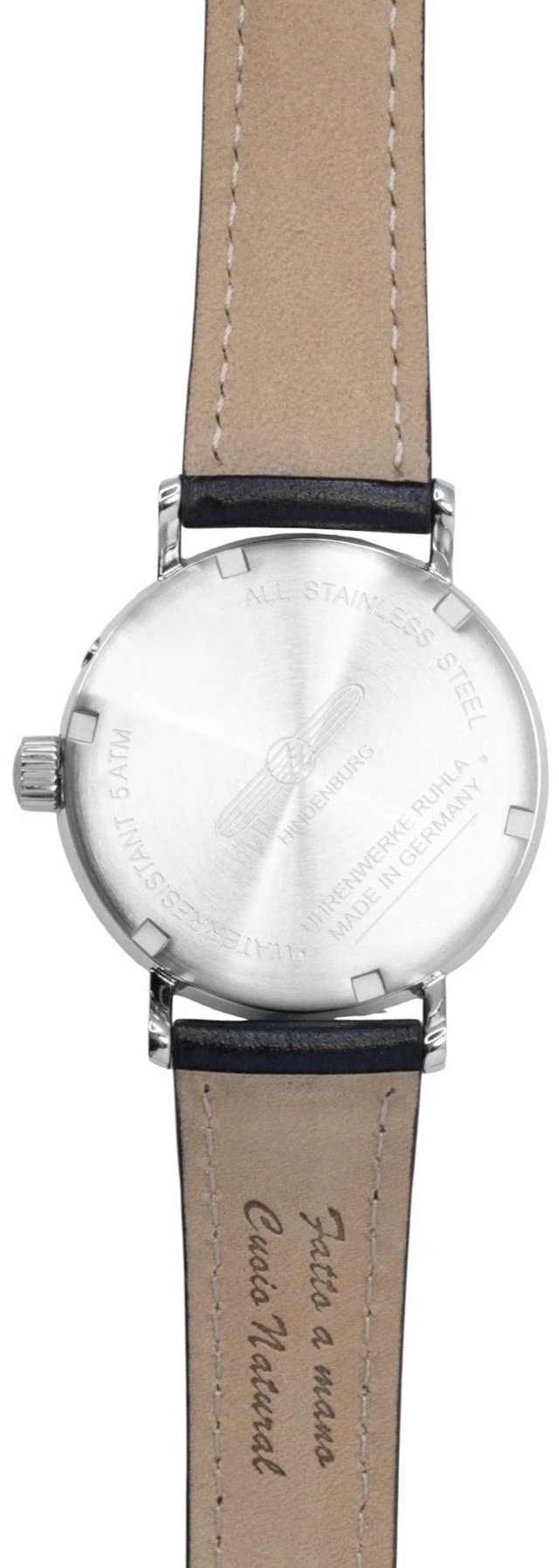 Alt view image 3 of 3 - Zeppelin LZ 129 Hindenburg Moon Phase Leather Strap White Dial Quartz 80755 Women's Watch