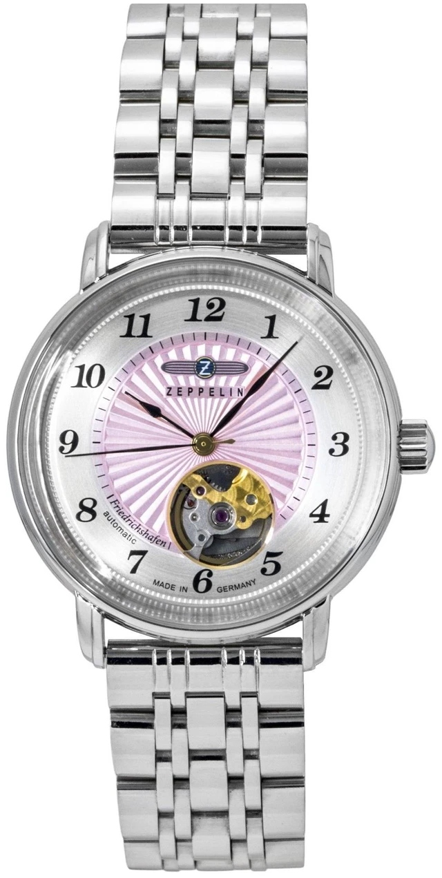 Main image of Zeppelin Friedrichshafen Stainless Steel Pink Dial Automatic 8569M5 Women's Watch