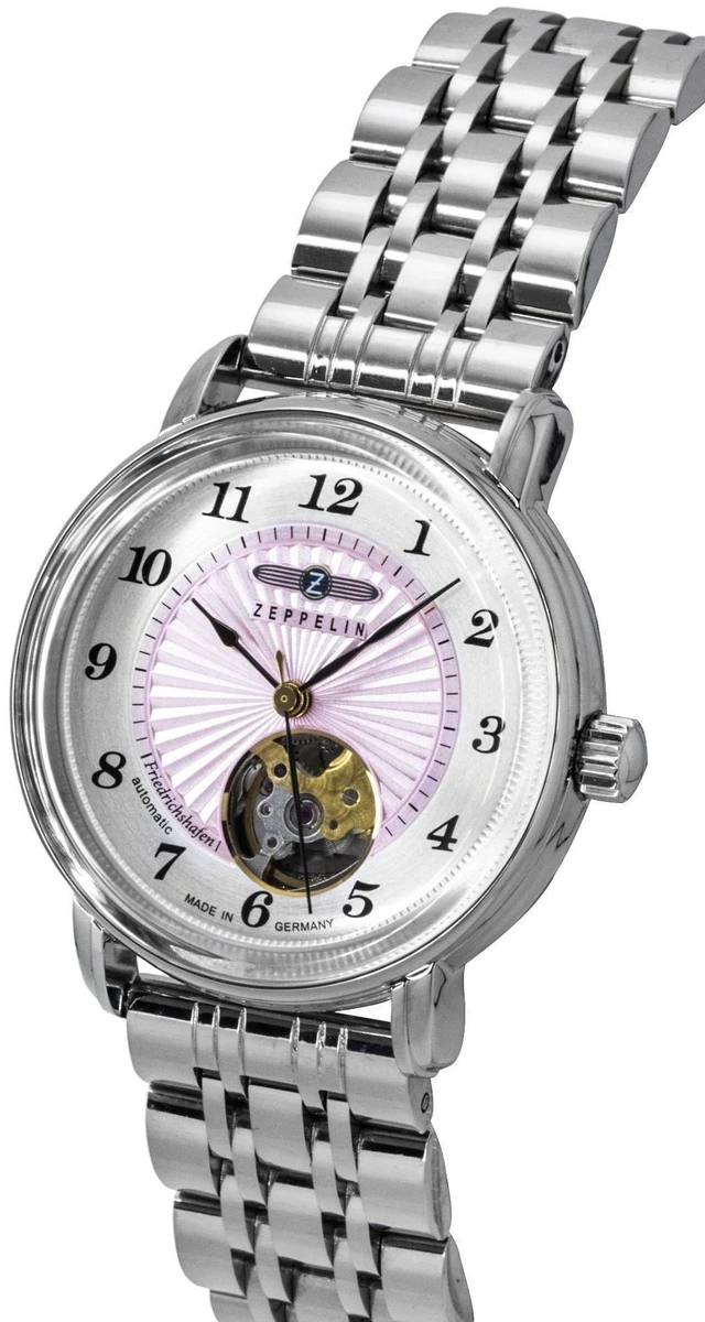 Alt view image 2 of 3 - Zeppelin Friedrichshafen Stainless Steel Pink Dial Automatic 8569M5 Women's Watch
