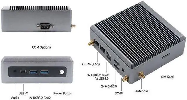 Alt view image 6 of 6 - Maxtang Mini PC Intel Alder Lake N100 (up to 3.4GHz), M.2 SSD, Fanless Desktop Computer Support 4K Dual Display/HDMI/USB3.2/WiFi RJ45 for Office, Business, Home 16gb / 512gb ssd Windows 11 Pro