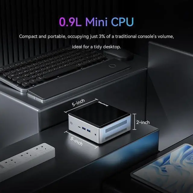 Alt view image 5 of 7 - Maxtang AMD Ryzen 7 7735HS Mini PC (up to 4.75GHz) Windows 11 Home Supported 32GB Ram DDR5 1TB PCIe4.0 Nvme SSD WIFI6 BT5.2 Mini Desktop Gaming Computer