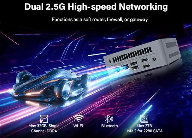 Alt view image 7 of 7 - Maxtang Mini PC 12th Intel N100 [UP to 3.4 GHz] DDR4 4C/4T 6MB Cache Small Desktop Mini PC VESA Compatible 4K@60Hz Quiet Little Mini PC USB3.2 with LAN Port (NO OS, NO Ram NO SSD)
