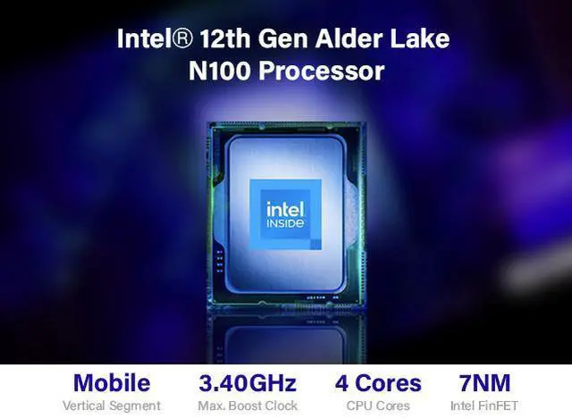 Alt view image 3 of 7 - Maxtang Mini PC 12th Intel N100 [UP to 3.4 GHz] DDR4 4C/4T 6MB Cache Small Desktop Mini PC VESA Compatible 4K@60Hz Quiet Little Mini PC USB3.2 with LAN Port (NO OS, NO Ram NO SSD)