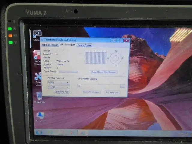 Alt view image 2 of 3 - Trimble YUMA 2 Rugged Tablet Atom N2600 1.6GHz 4GB/128GB w/ Batt, AC Adapter (Gray)