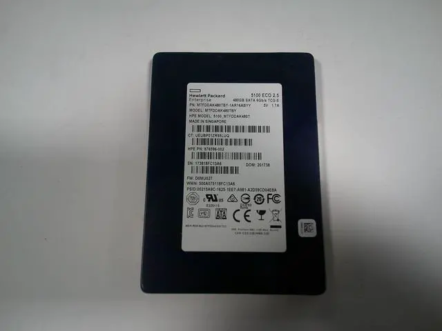 Main image of HPE MTFDDAK480TBY 480GB SATA 6Gb/s TCG-E 2.5" SSD 876596-002