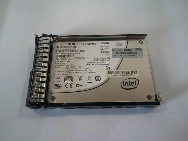 Main image of HP Intel SSD DC S3700 SSDSC2BA100G3P 100GB 6Gbs 2.5" SATA SSD 691842-001