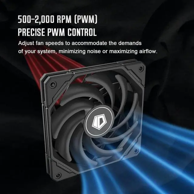 Alt view image 5 of 7 - ID-COOLING IS-55 Black Desktop CPU Cooler Low Profile 57mm Height CPU Air Cooler 5 Heatpipes 120x120x15mm Slim Fan, CPU Fan for Intel LGA1700/115X/1200; AMD AM4/AM5