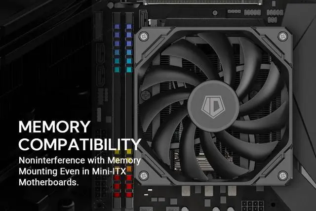 Alt view image 5 of 7 - ID-COOLING IS-67-XT Black 67mm Height Low Profile CPU Cooler 6 Heatpipes CPU Air Cooler for HTPCs, ITX, and Small Form Factor Builds, 120x15mm Slim Fan, Support Intel LGA1700/1200/115X, AMD AM5/AM4