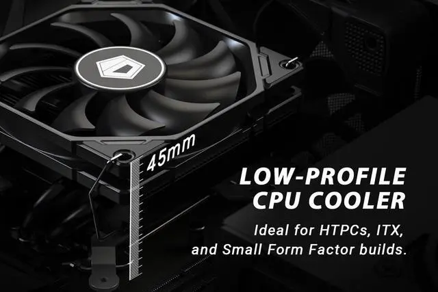 Alt view image 3 of 7 - ID-COOLING IS-40X V3 45mm Height Low Profile CPU Cooler 4 Heatpipes CPU Air Cooler with 15mm Thickness Slim Fan Support Intel LGA1700/1200/115X; AMD AM5/AM4 For Desktop
