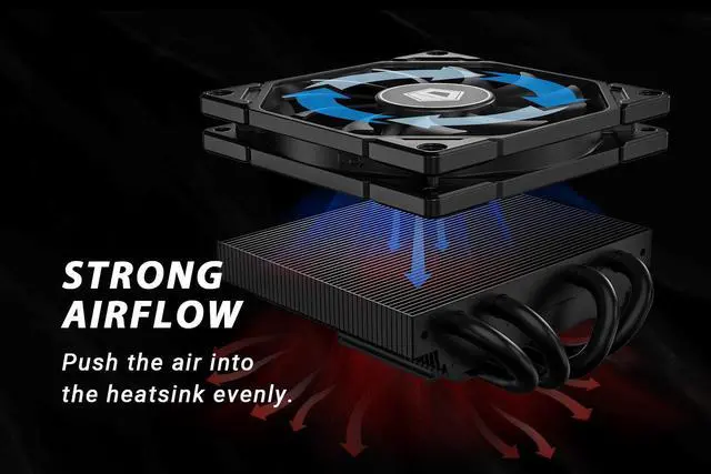 Alt view image 7 of 7 - ID-COOLING IS-40X V3 45mm Height Low Profile CPU Cooler 4 Heatpipes CPU Air Cooler with 15mm Thickness Slim Fan Support Intel LGA1700/1200/115X; AMD AM5/AM4 For Desktop