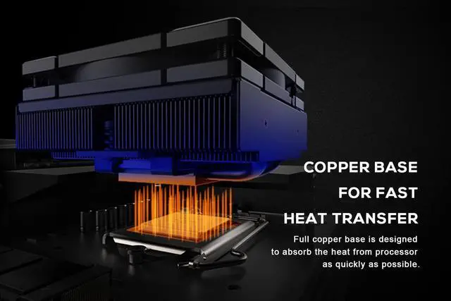 Alt view image 2 of 7 - ID-COOLING IS-47-XT 47mm Height Low Profile CPU Cooler 4 Heatpipes CPU Air Cooler for HTPCs, ITX, and Small Form Factor Builds, 92x92x15mm Slim Fan, Support Intel LGA1700/1200/115X