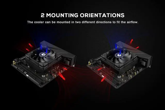 Alt view image 3 of 7 - ID-COOLING IS-47-XT 47mm Height Low Profile CPU Cooler 4 Heatpipes CPU Air Cooler for HTPCs, ITX, and Small Form Factor Builds, 92x92x15mm Slim Fan, Support Intel LGA1700/1200/115X