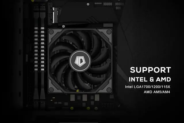 Alt view image 6 of 7 - ID-COOLING IS-47-XT 47mm Height Low Profile CPU Cooler 4 Heatpipes CPU Air Cooler for HTPCs, ITX, and Small Form Factor Builds, 92x92x15mm Slim Fan, Support Intel LGA1700/1200/115X