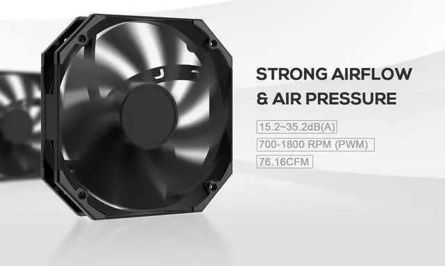 Alt view image 4 of 7 - ID-COOLING SE-207-XT Slim 135mm Height All-Black CPU Cooler 7 Heat Pipes Dual-Tower CPU Air Cooler with 120mm PWM Fan TDP 220W, CPU Fan for Intel 1700/1200/115X, AMD AM5/AM4