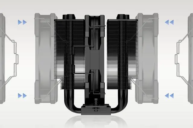 Alt view image 5 of 7 - ID-COOLING SE-207-XT Slim 135mm Height All-Black CPU Cooler 7 Heat Pipes Dual-Tower CPU Air Cooler with 120mm PWM Fan TDP 220W, CPU Fan for Intel 1700/1200/115X, AMD AM5/AM4