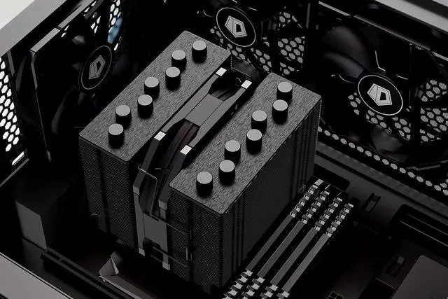 Alt view image 6 of 7 - ID-COOLING SE-207-XT Slim 135mm Height All-Black CPU Cooler 7 Heat Pipes Dual-Tower CPU Air Cooler with 120mm PWM Fan TDP 220W, CPU Fan for Intel 1700/1200/115X, AMD AM5/AM4