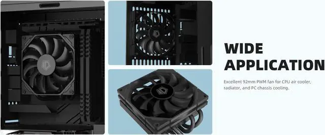 Alt view image 7 of 7 - ID-COOLING TF-9215-K Case Fan 15mm Thickness PWM Fan 5V Slim Fan for Radiator/CPU Cooler/Computer Case Non-LED 1 Pack 3 Packs