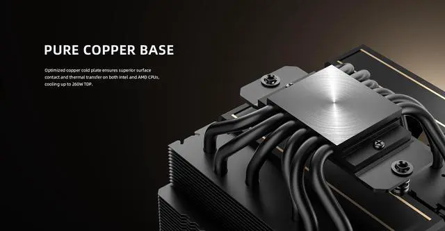 Alt view image 4 of 7 - ID-COOLING FROZN A620 GDL- 6.1" Height Black Dual-Tower Air CPU Cooler, 6×6mm Heatpipes, Dual 120x120x25mm FDB Fans, TDP 270W, Intel LGA1851/1700/1200/115X; AMD AM4/AM5 (154mm in Height)