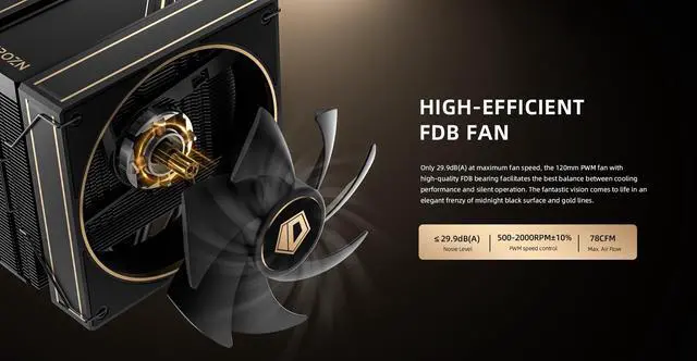 Alt view image 6 of 7 - ID-COOLING FROZN A620 GDL- 6.1" Height Black Dual-Tower Air CPU Cooler, 6×6mm Heatpipes, Dual 120x120x25mm FDB Fans, TDP 270W, Intel LGA1851/1700/1200/115X; AMD AM4/AM5 (154mm in Height)