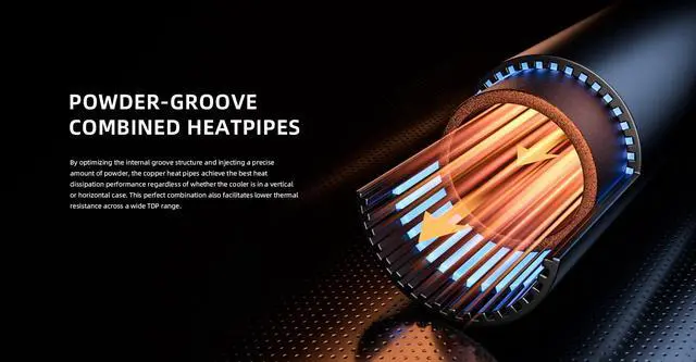 Alt view image 5 of 7 - ID-COOLING FROZN A620 GDL- 6.1" Height Black Dual-Tower Air CPU Cooler, 6×6mm Heatpipes, Dual 120x120x25mm FDB Fans, TDP 270W, Intel LGA1851/1700/1200/115X; AMD AM4/AM5 (154mm in Height)