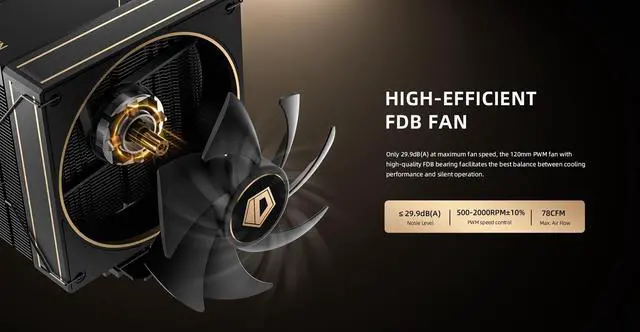 Alt view image 6 of 7 - ID-COOLING FROZN-A410-GDL CPU Cooler 4 Heatpipes Air Cooler Dual FDB 27mm fan For Intel  LGA1851/1700/1200/115X; AMD AM4/AM5