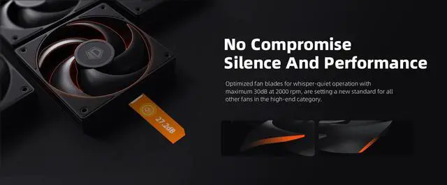 Alt view image 2 of 6 - ID-COOLING AS-120-K 120mm Black Case Fan Silence PC Fan Daisy Chain Connector Computer Fans for Radiator/CPU Air Cooler/Computer Case 3 Packs