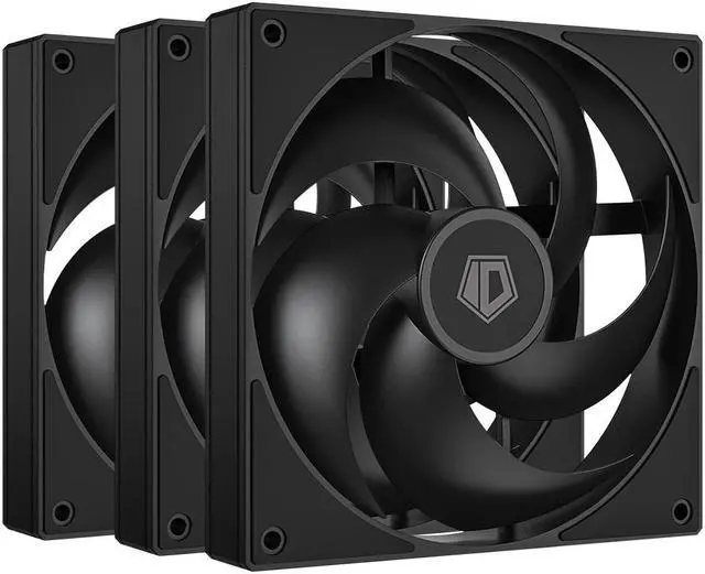 Main image of ID-COOLING AS-120-K 120mm Black Case Fan Silence PC Fan Daisy Chain Connector Computer Fans for Radiator/CPU Air Cooler/Computer Case 3 Packs