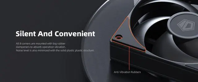 Alt view image 5 of 6 - ID-COOLING AS-140-K Black Case Fan Silence PC Fan Daisy Chain Connector Computer Fans for Radiator/CPU Air Cooler/Computer Case 140mm 2 Packs