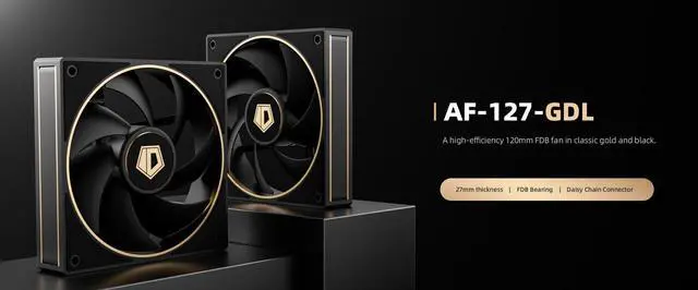 Alt view image 2 of 7 - ID-COOLING AF-127-GDL 120mm Case Fan FDB Bearing PC Fan Daisy Chain Connector Computer Fan for Radiator/CPU Air Cooler