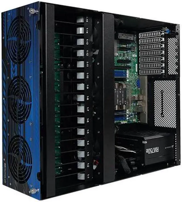 Alt view image 2 of 4 - 45Drives - 45HomeLab HL15 - 15Hot-Swap Drive Bays - Corsair 750 Power supply - CPU - Xeon Gold 6230R, 26 Cores / 52 Threads - Memory - 256GB  (Premium Server) Black